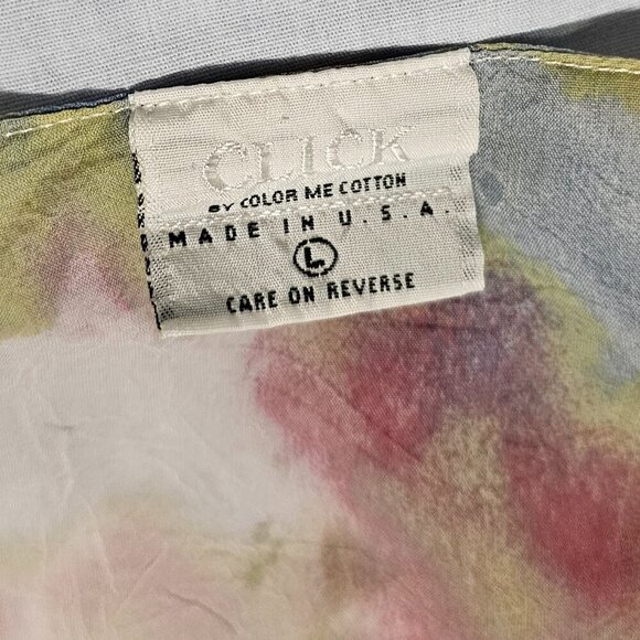 Click by Color Me Cotton V Neck Layered Top Blouse Women Size L Cupra Rayon - Picture 4 of 12